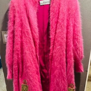 Suzanne Köhler fuchsia mohair cardigan